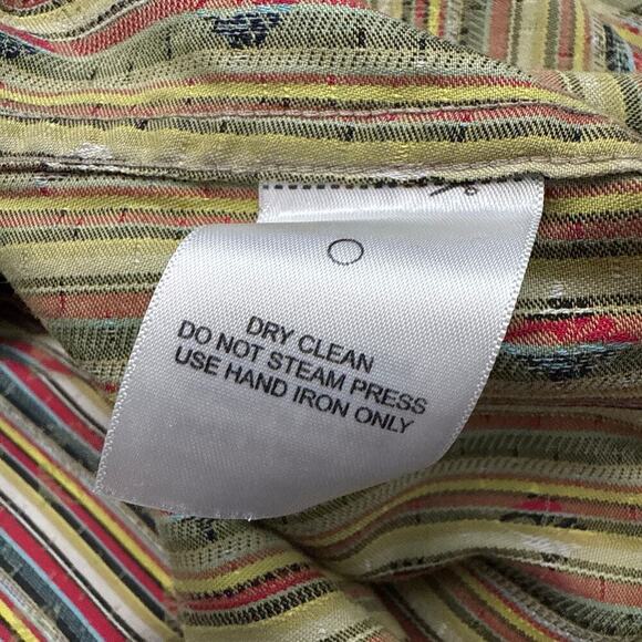 Robert Graham Shirt Mens XLT XL Tall Flip Cuff Multicolor Striped Party - Picture 6 of 13